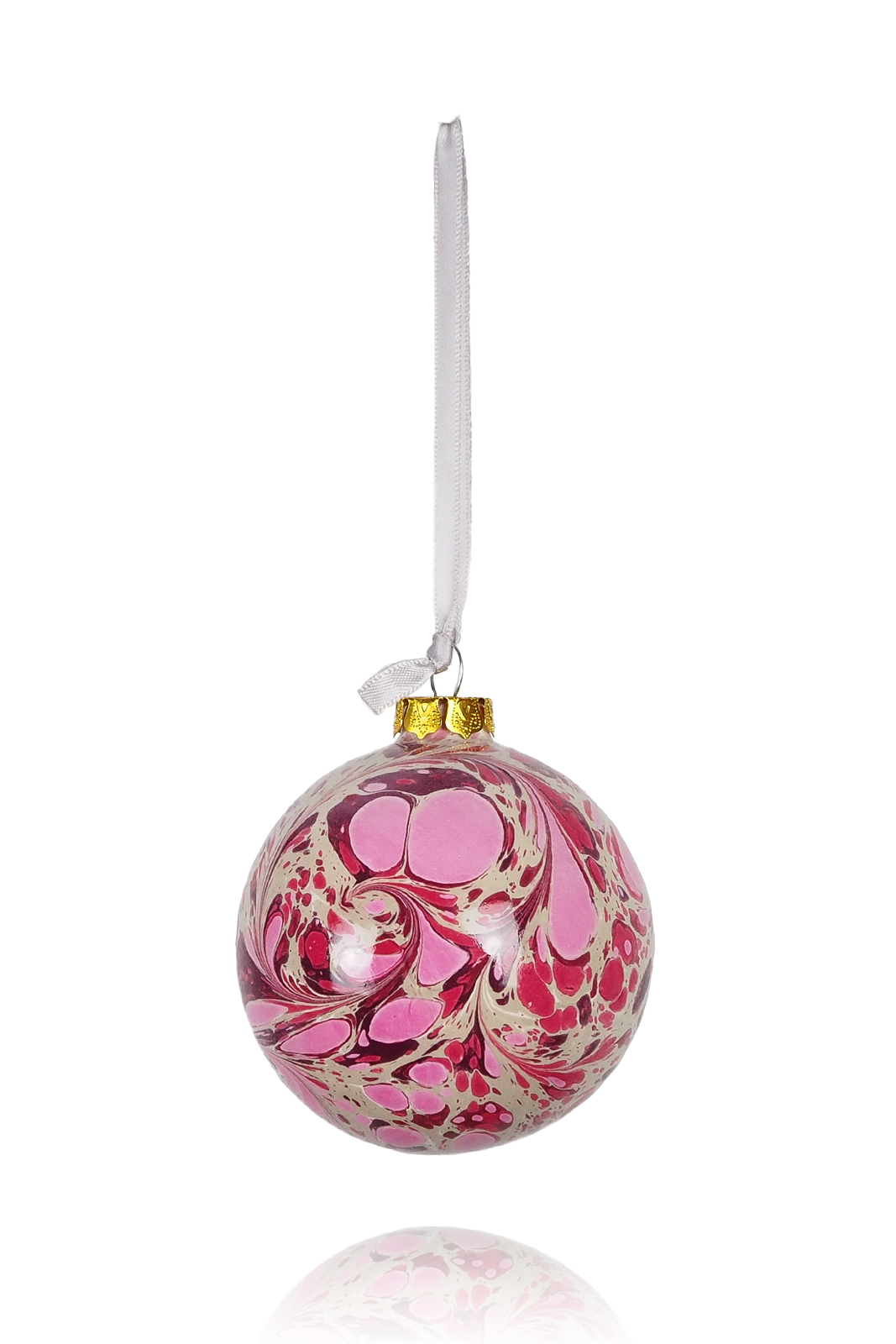 Large Pink Marbled Bauble