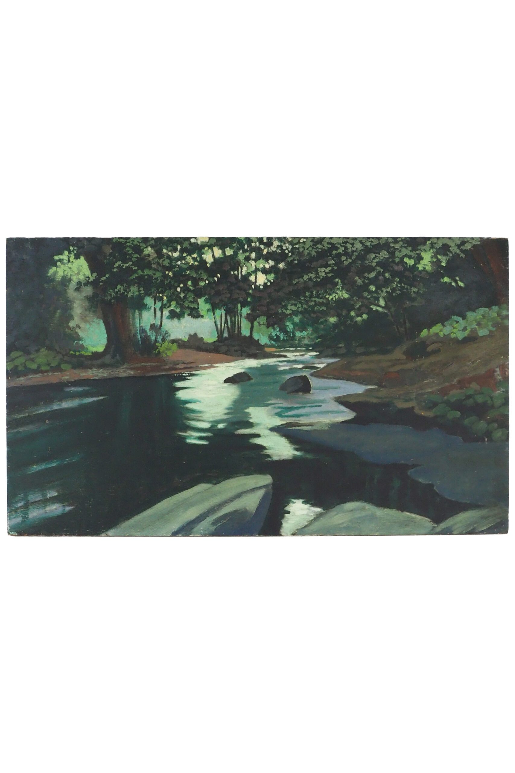 Vintage River Painting