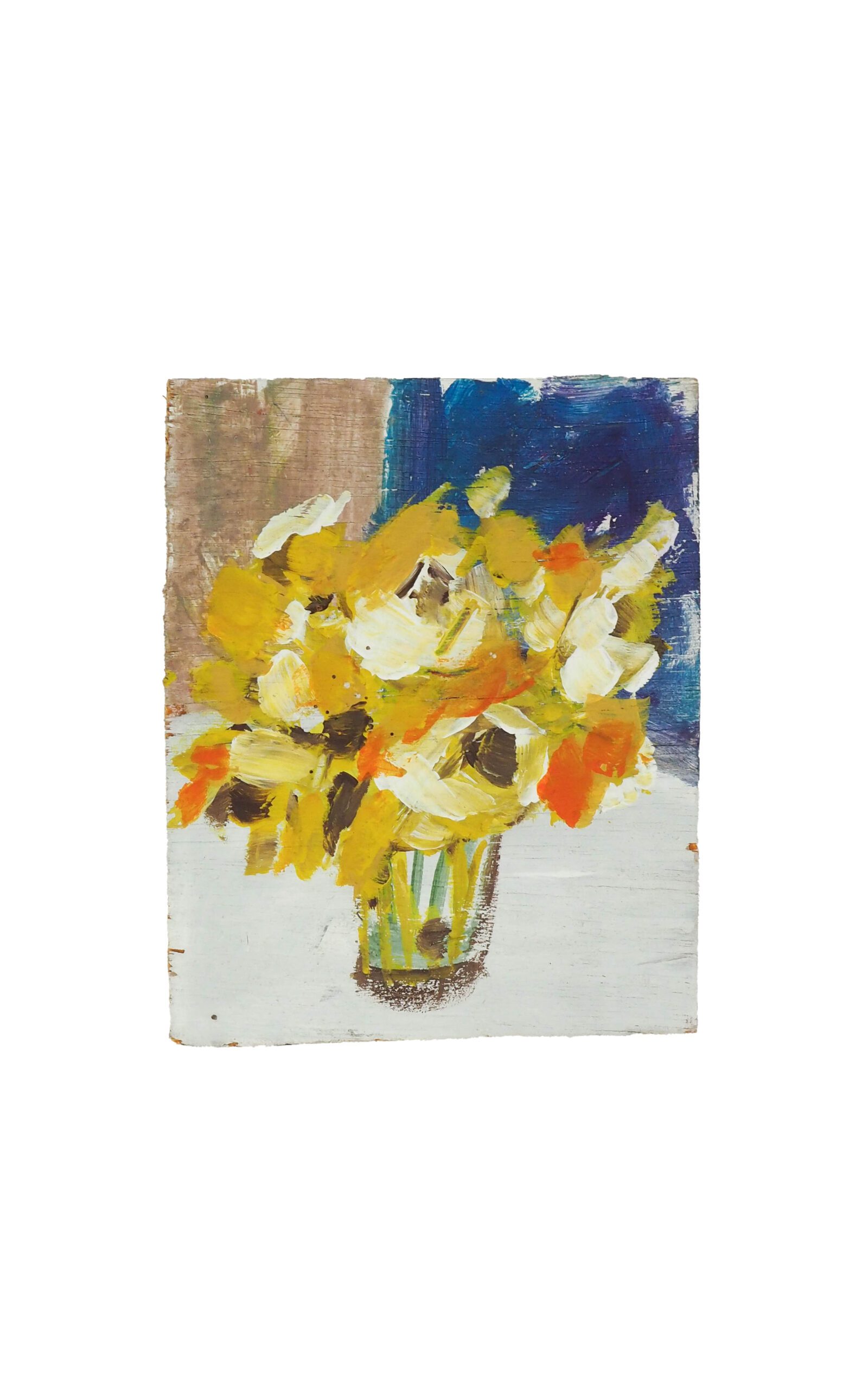 Original Oil on Board Flowers in a Vase still life Miniature Painting. Sourced exclusively for Wildmore