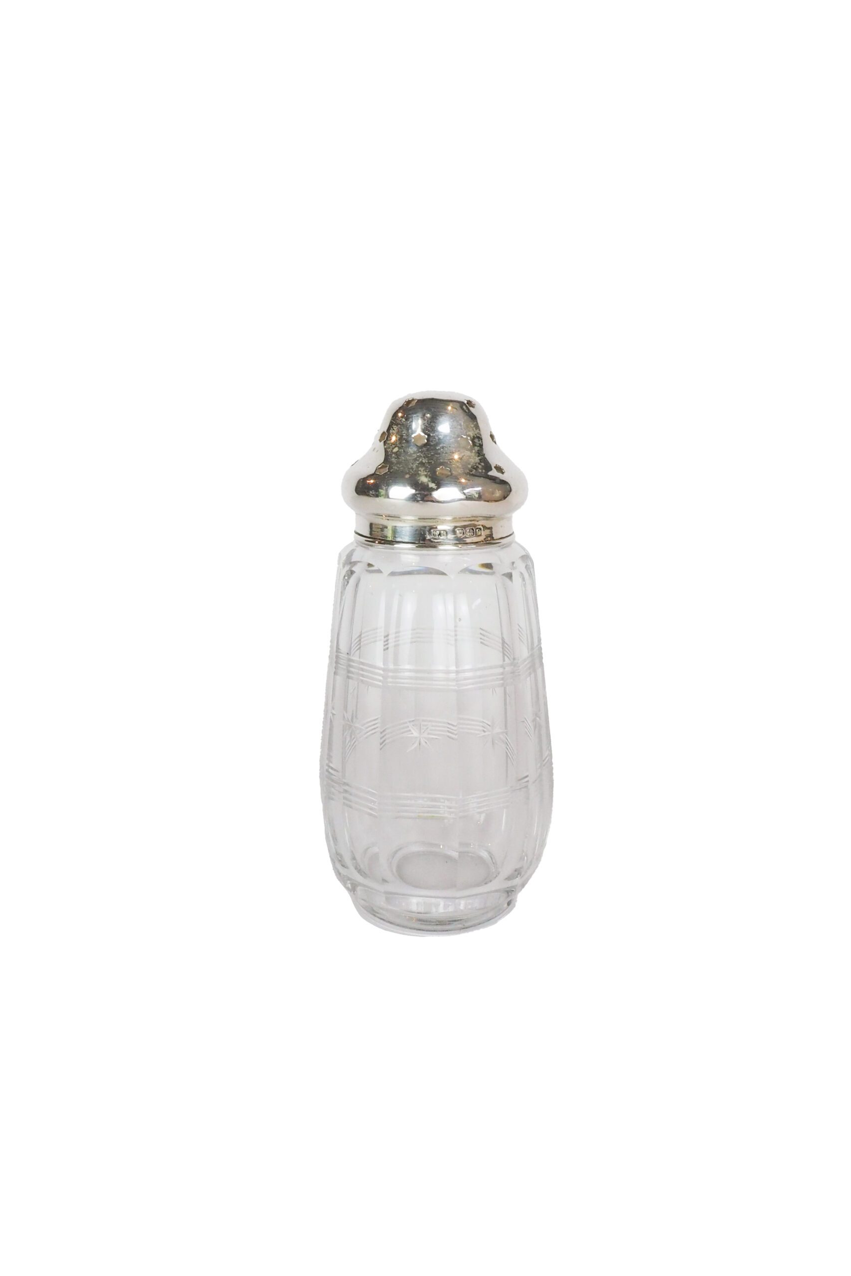 Vintage Silver and cut glass sugar shaker sourced for Wildmore