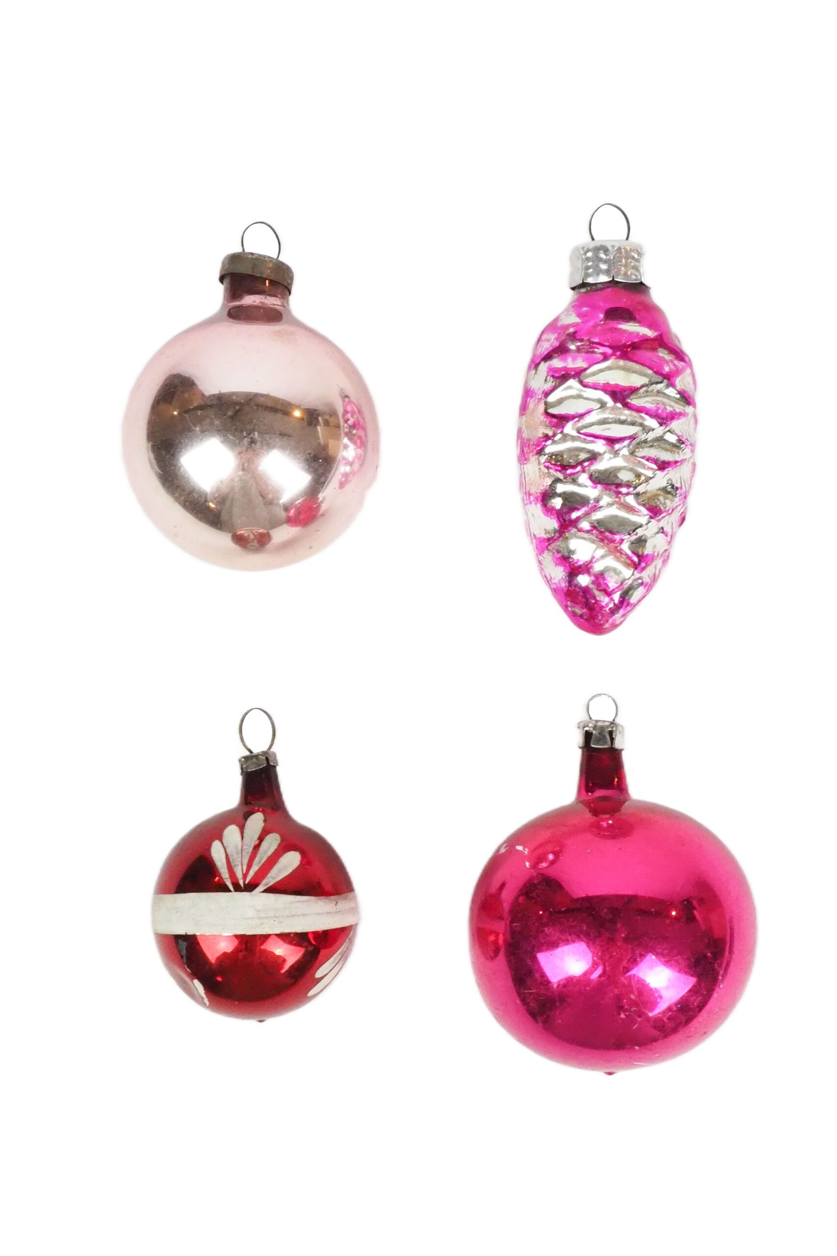 4 Antique Glass Baubles sourced exclusively for Wildmore