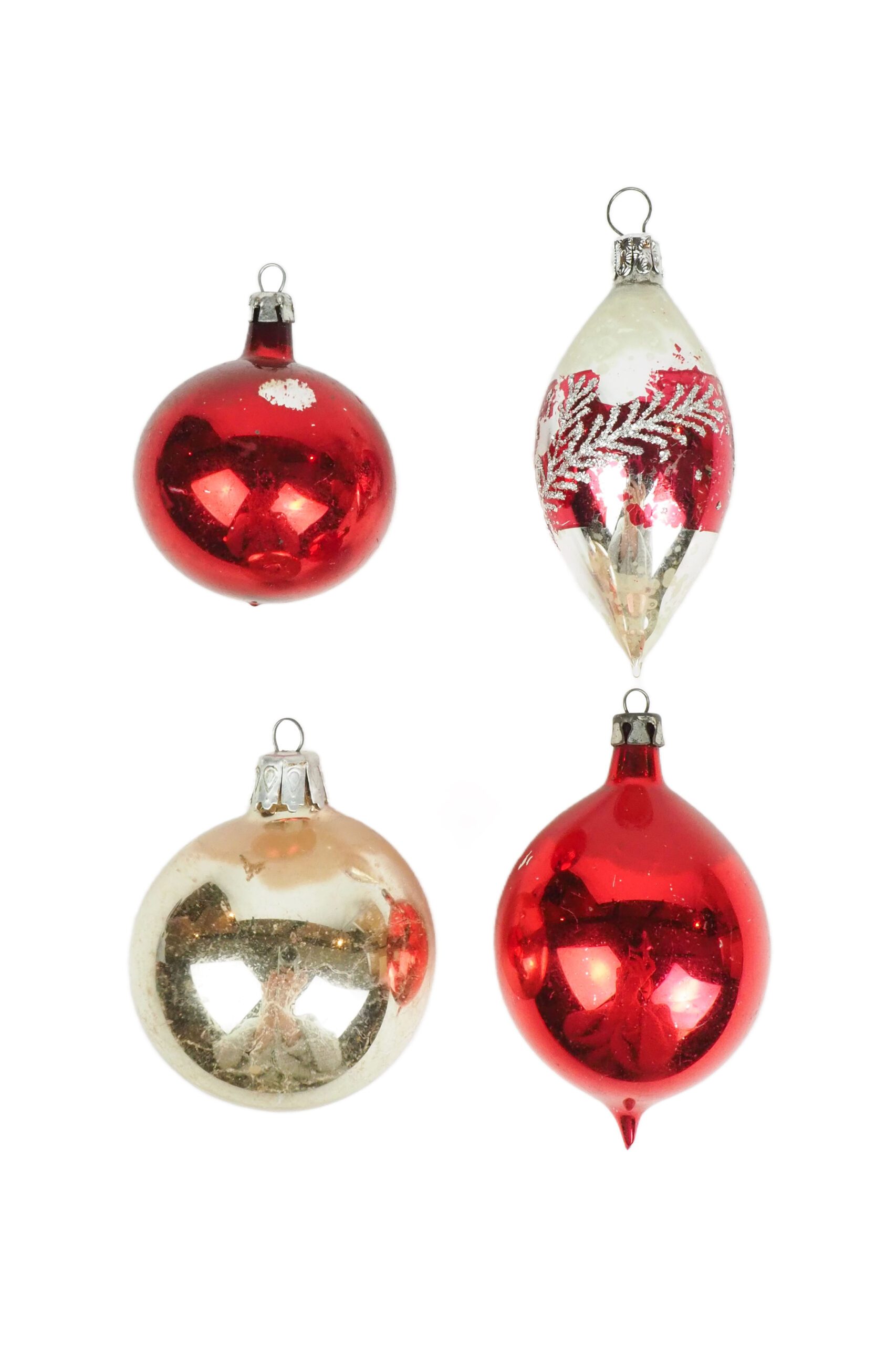 4 Antique Glass Baubles sourced exclusively for Wildmore