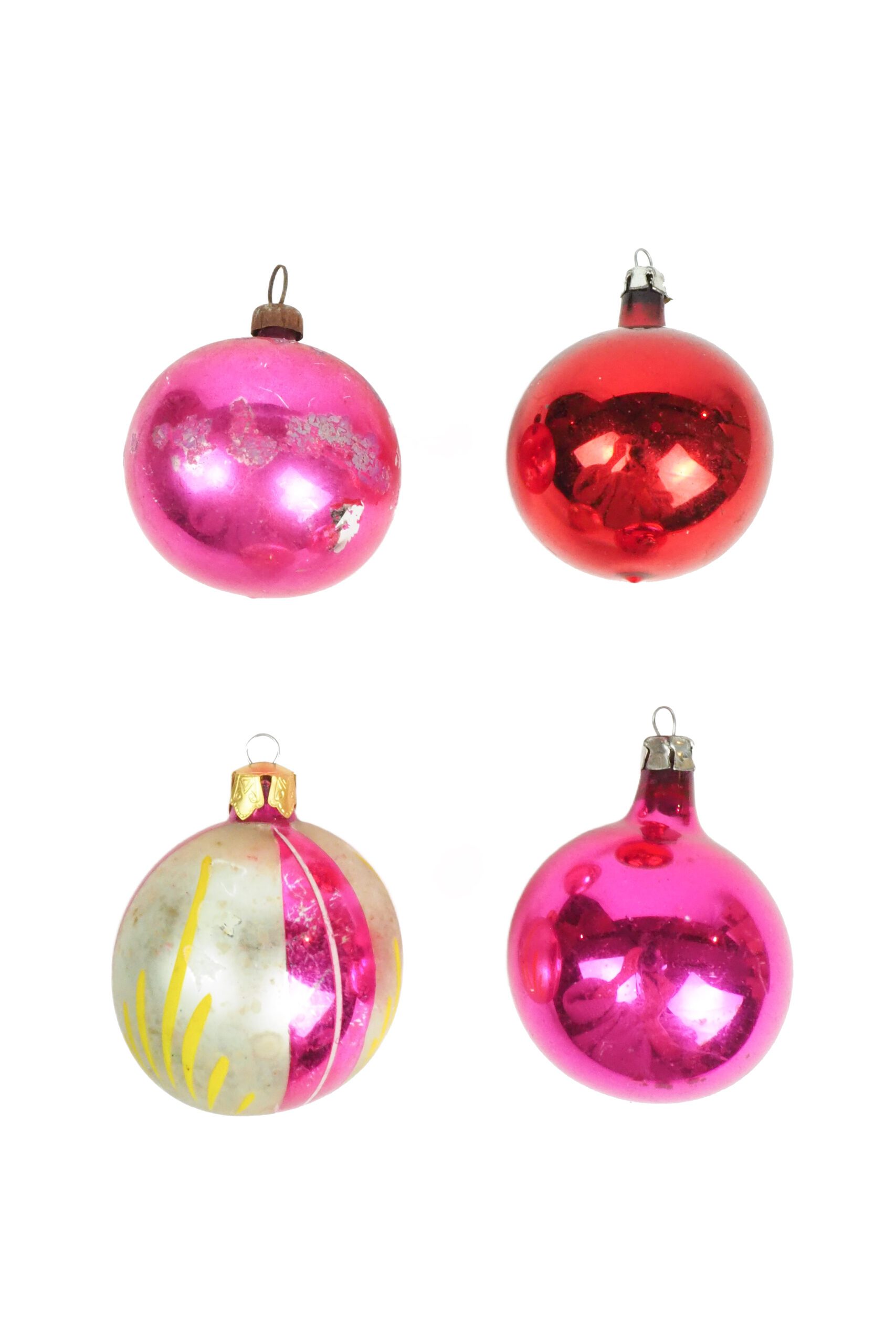 4 Antique Glass Baubles sourced exclusively for Wildmore
