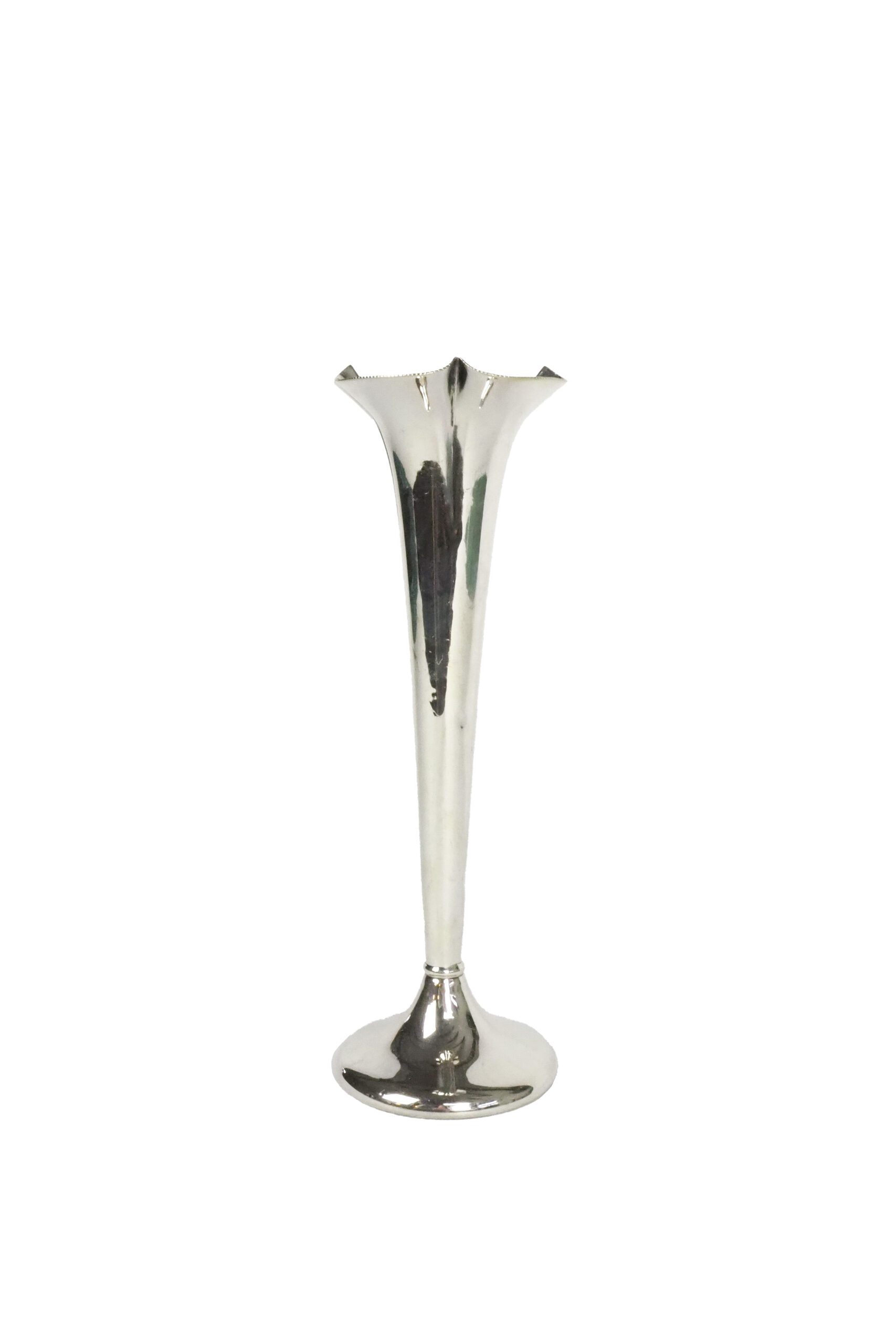 Tall Silver Plate Bud Vase