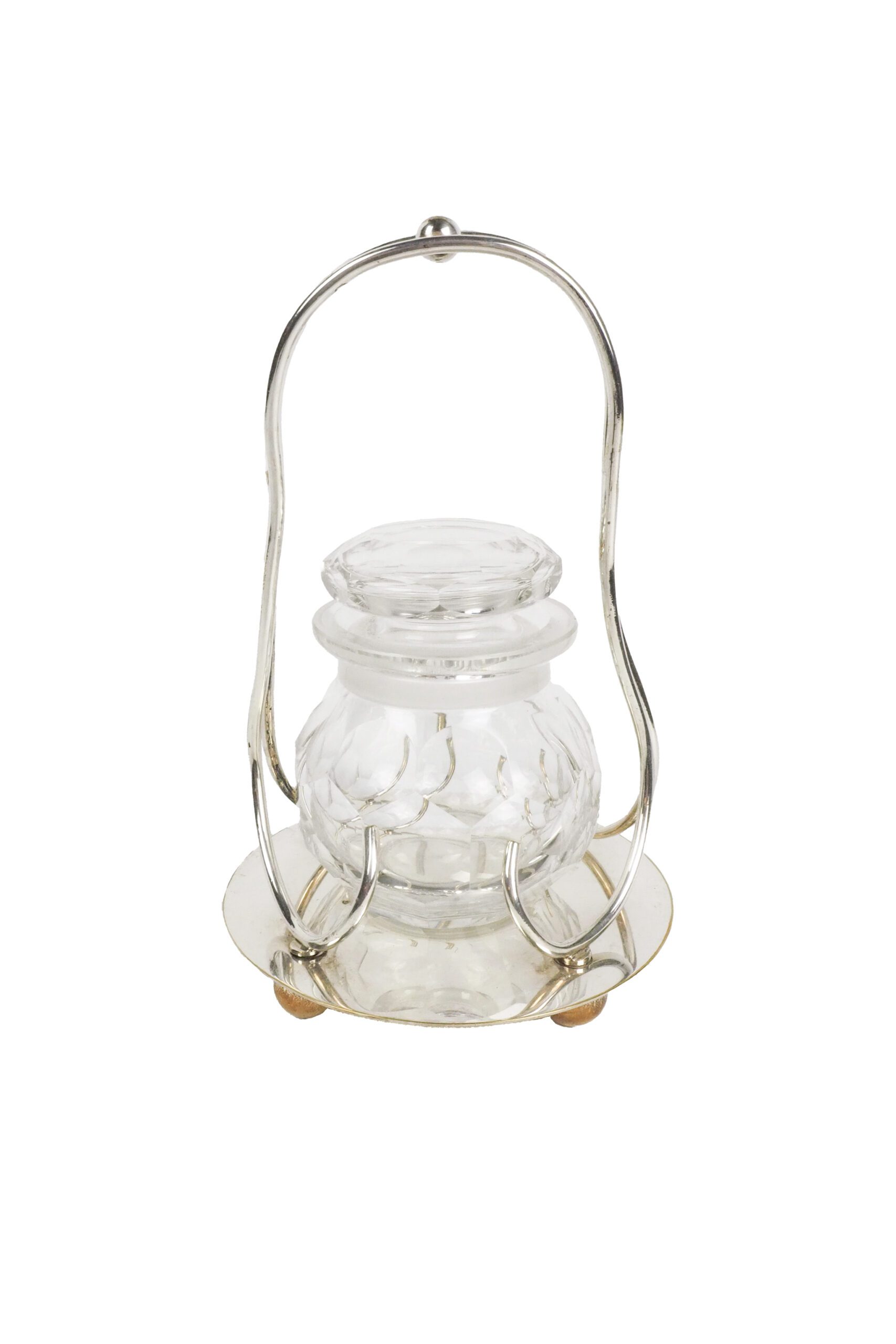 Glass and Silver Plate Preserve Jar