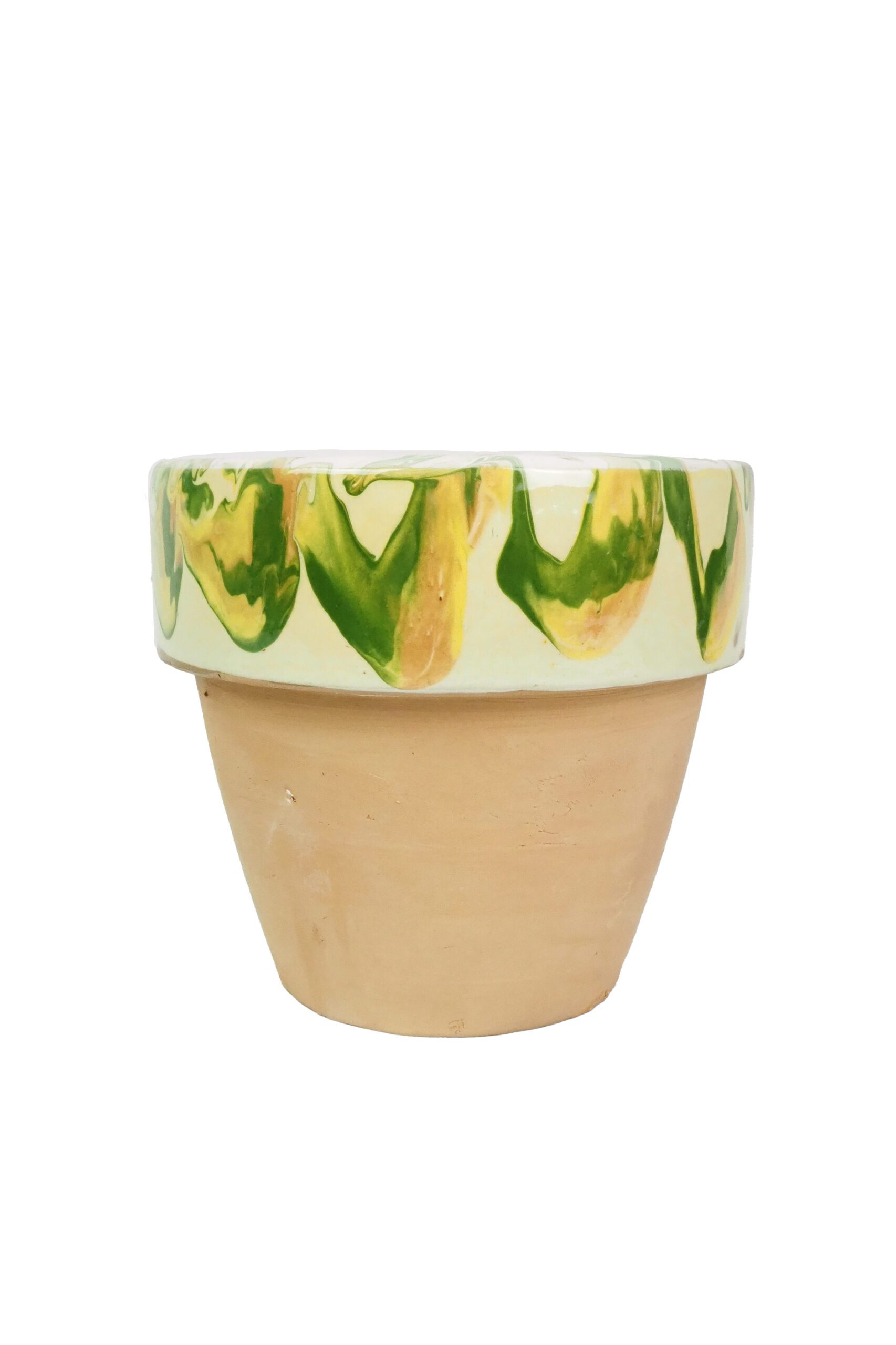 Yellow Marbled Terracotta Planter