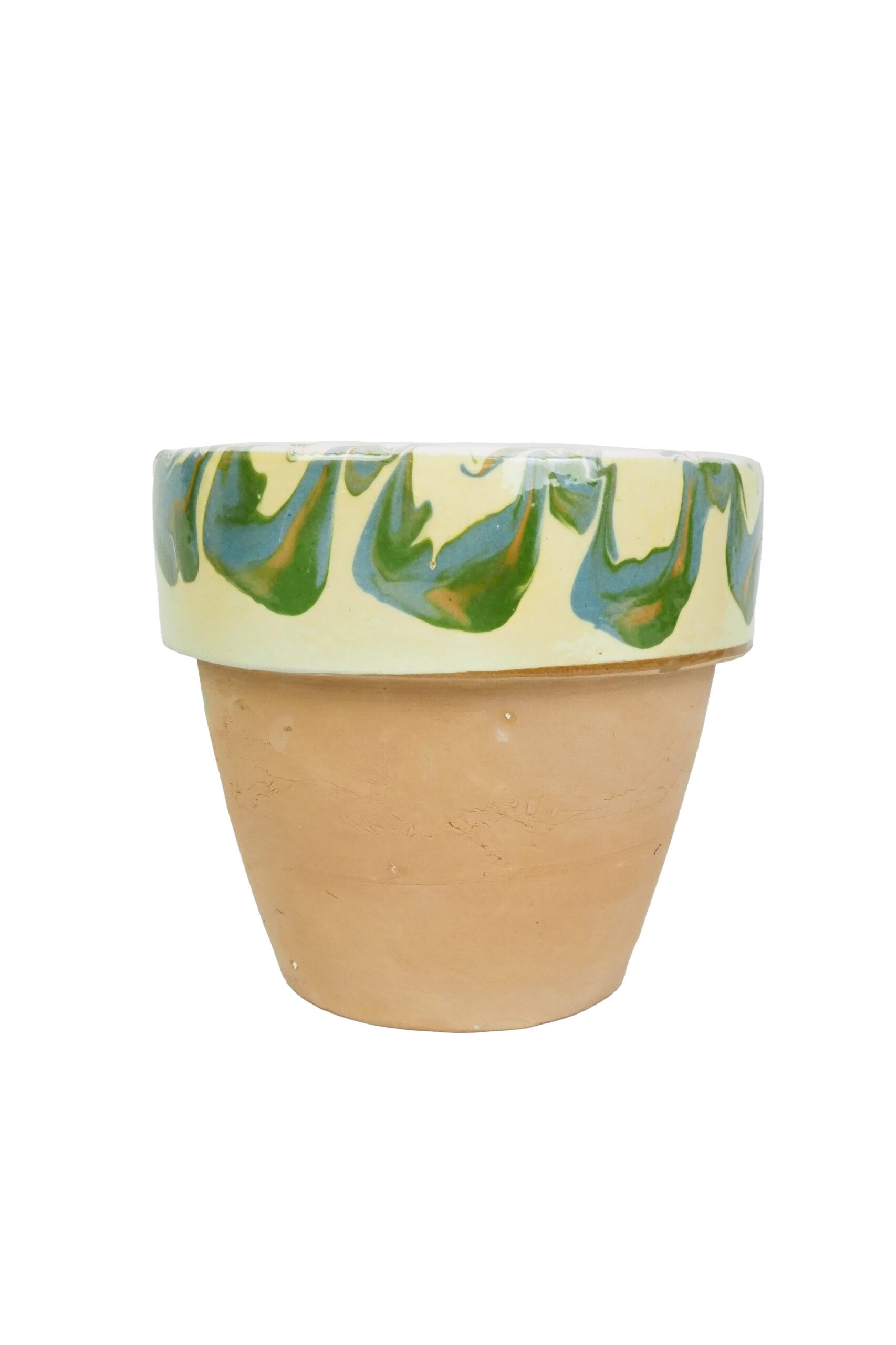 Blue Marbled Terracotta Planter