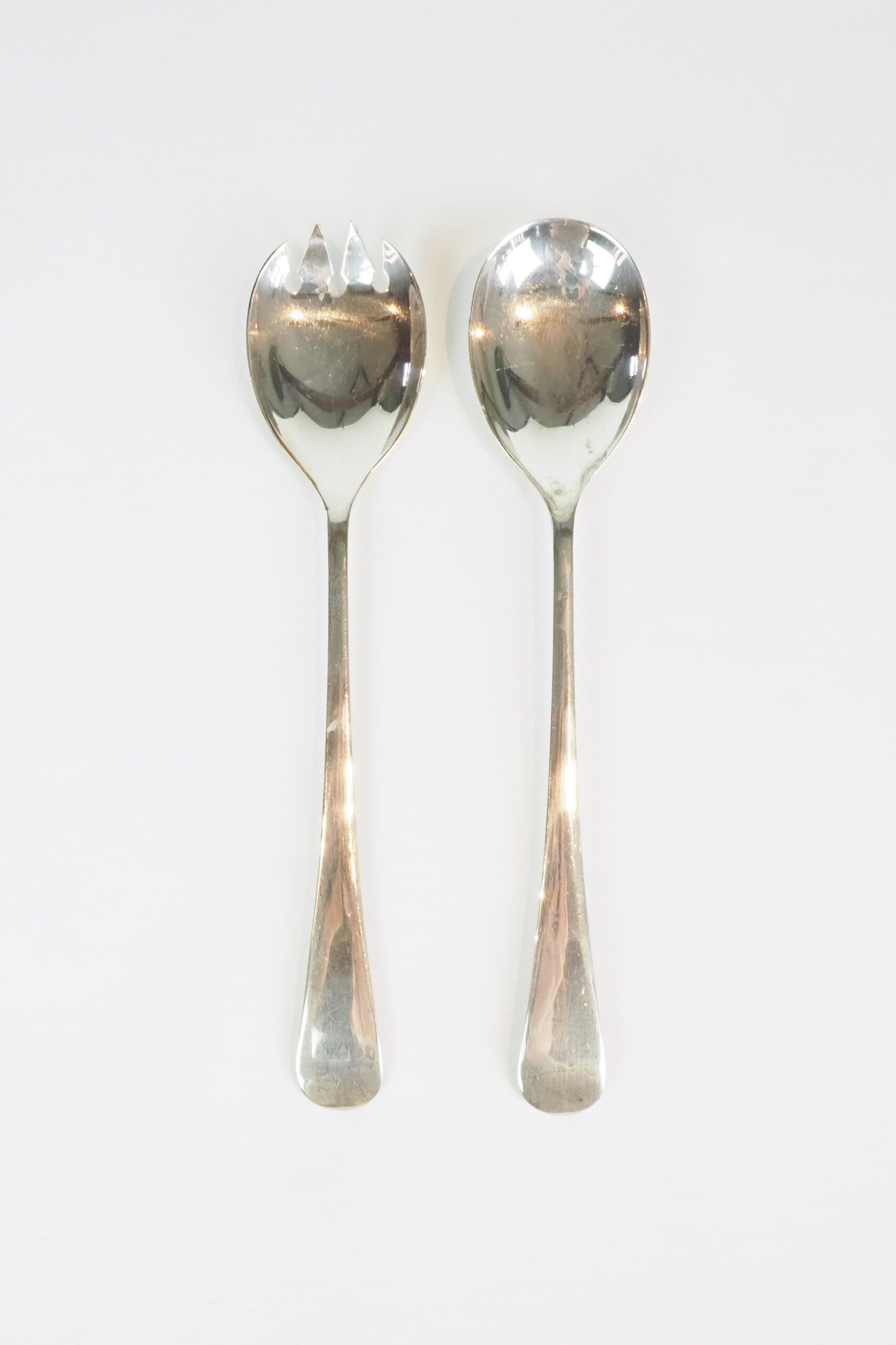 These Vintage Silver Plate Salad Servers have a wonderful stone washed patina. Perfect for your tablescape. Sourced for Wildmore