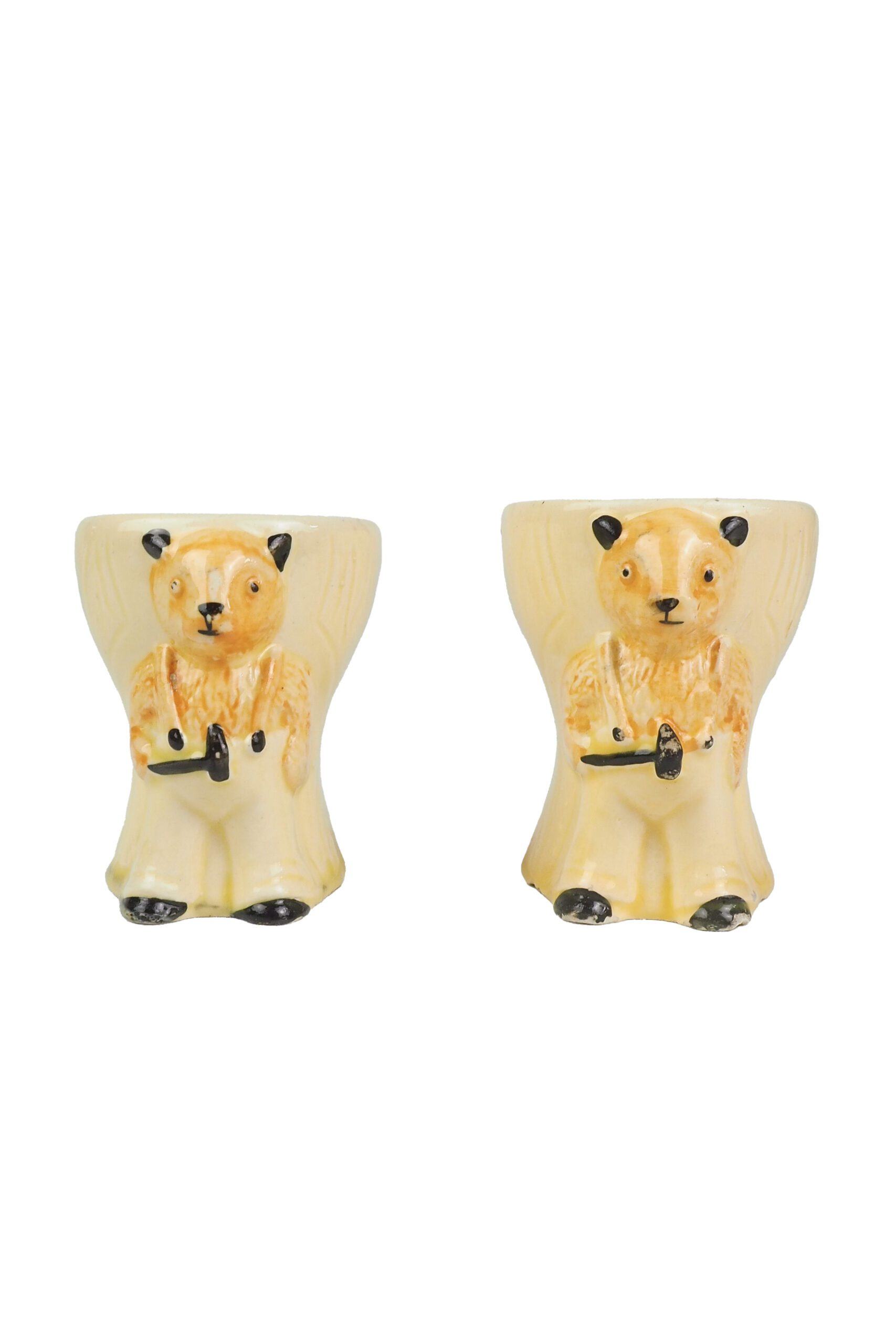 Pair of Vintage Sooty Egg Cups