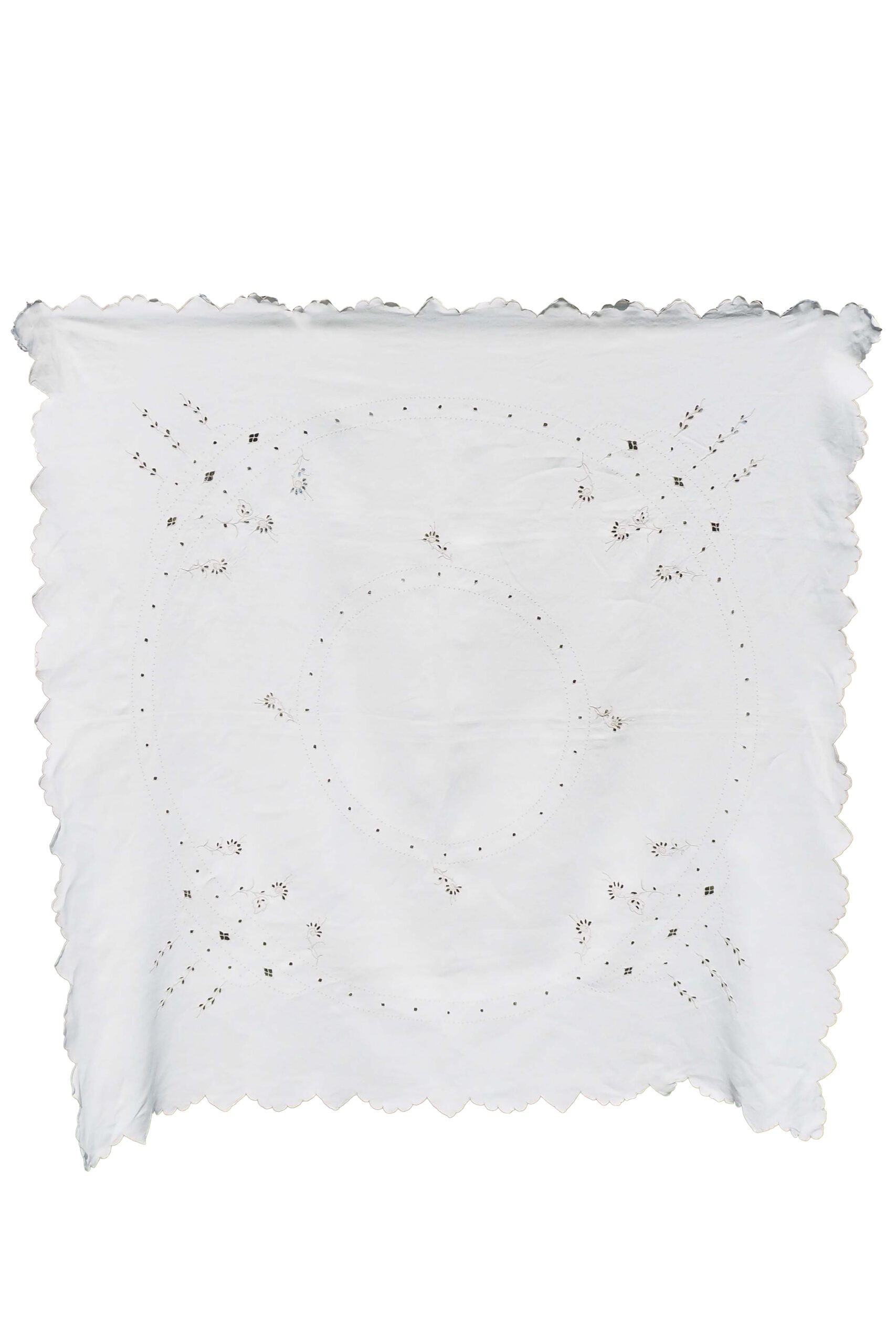 Antique Broderie Anglaise Tablecloth
