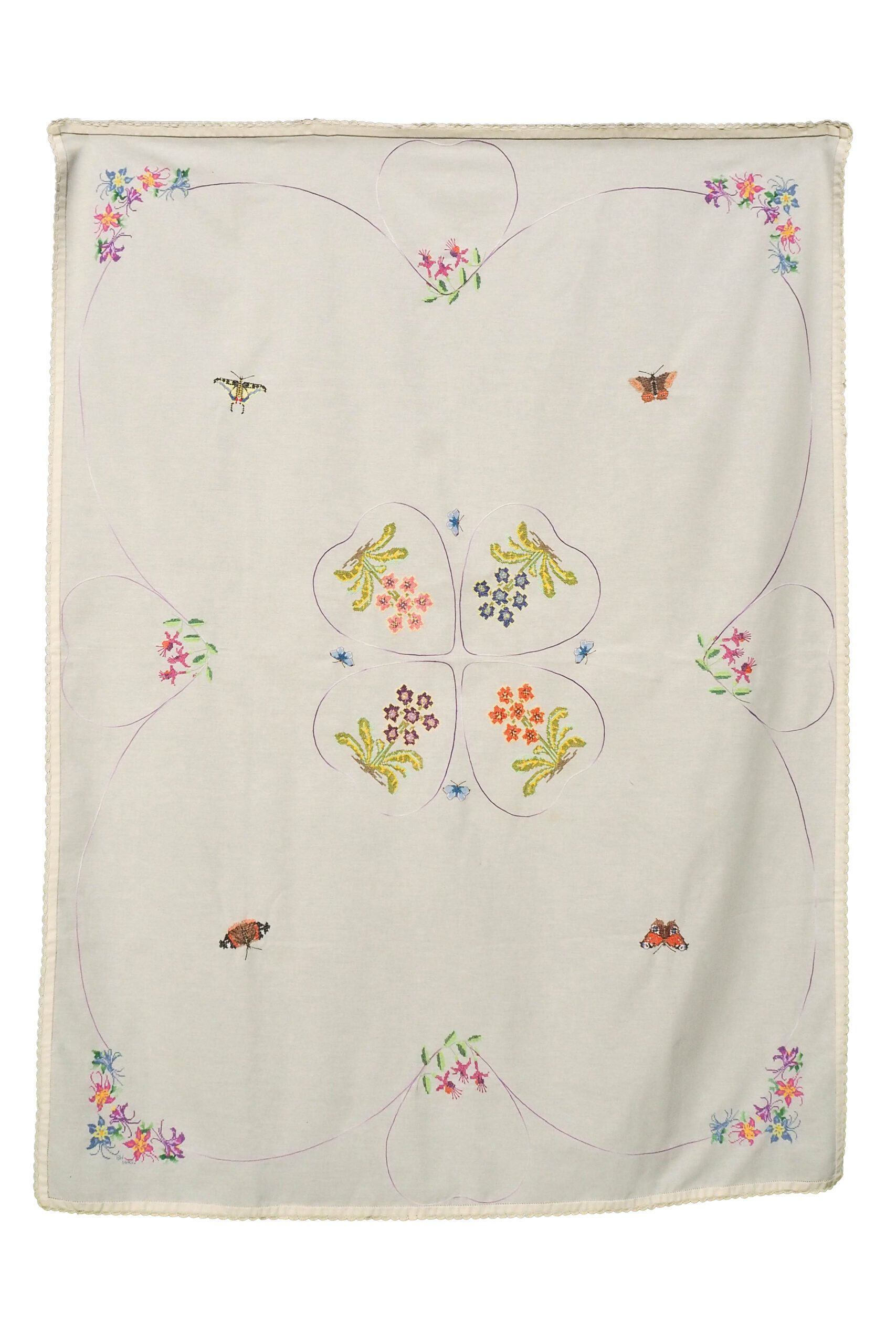 Vintage Embroidered Tablecloth