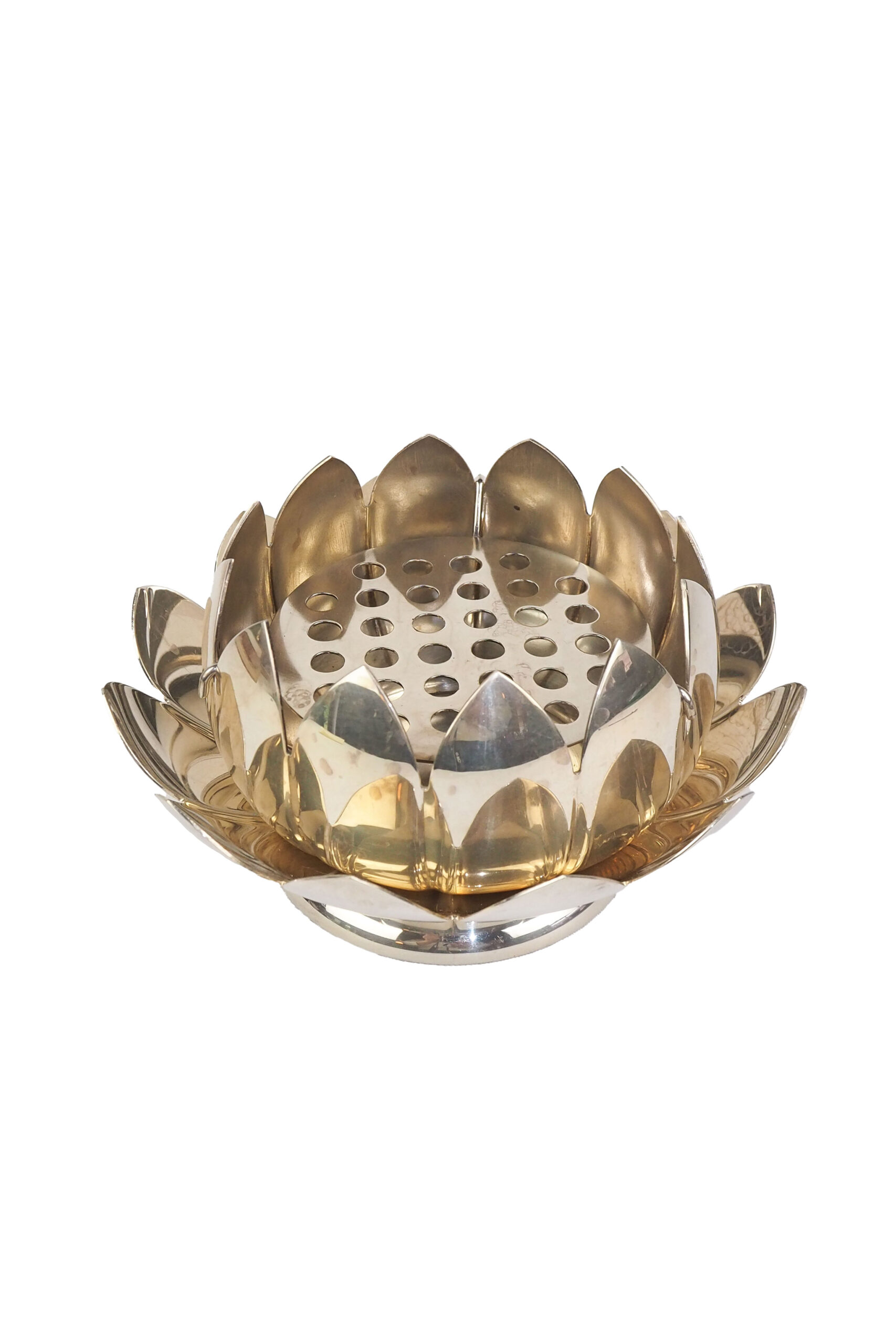 Silver Plate Lotus Flower Vase
