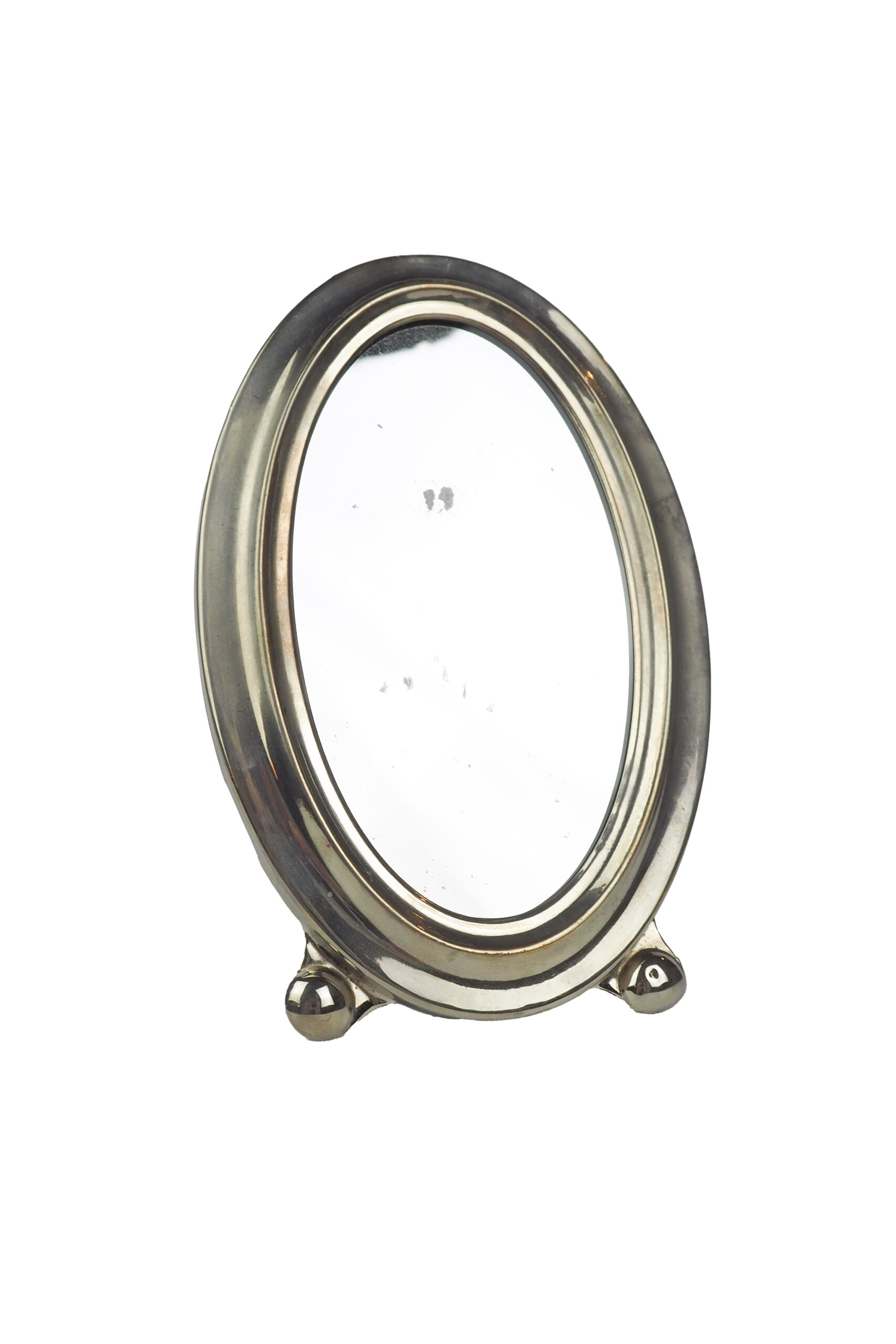 An Antique Silver Plate Framed Mirror. This antique silver plate mirror is perfect for your mantelpiece.